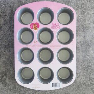 (#H-1) PARIS HILTON 12 CUP  MUFFIN CUPCAKE PAN Pink Nonstick